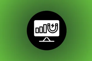 Ilustração sobre vantagens do inbound marketing com monitor, gráfico de crescimento e ícone de atração de leads, representando estratégias para reduzir CAC e aumentar resultados digitais.