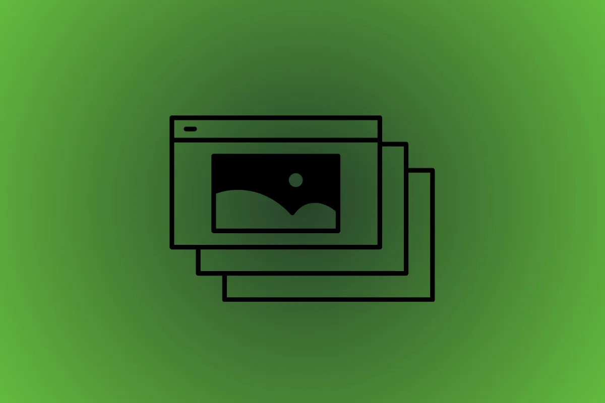 Ilustração de páginas de site sobre fundo verde, representando criação de sites profissionais para empresas.