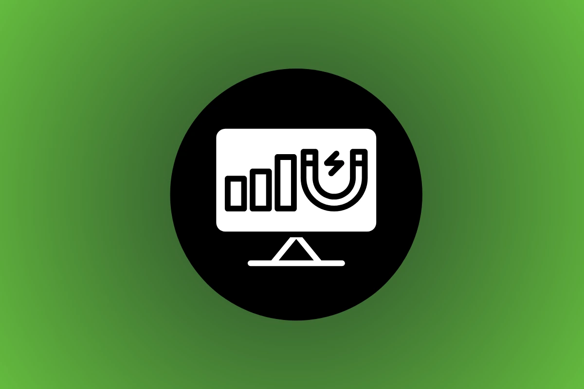 Ilustração sobre vantagens do inbound marketing com monitor, gráfico de crescimento e ícone de atração de leads, representando estratégias para reduzir CAC e aumentar resultados digitais.